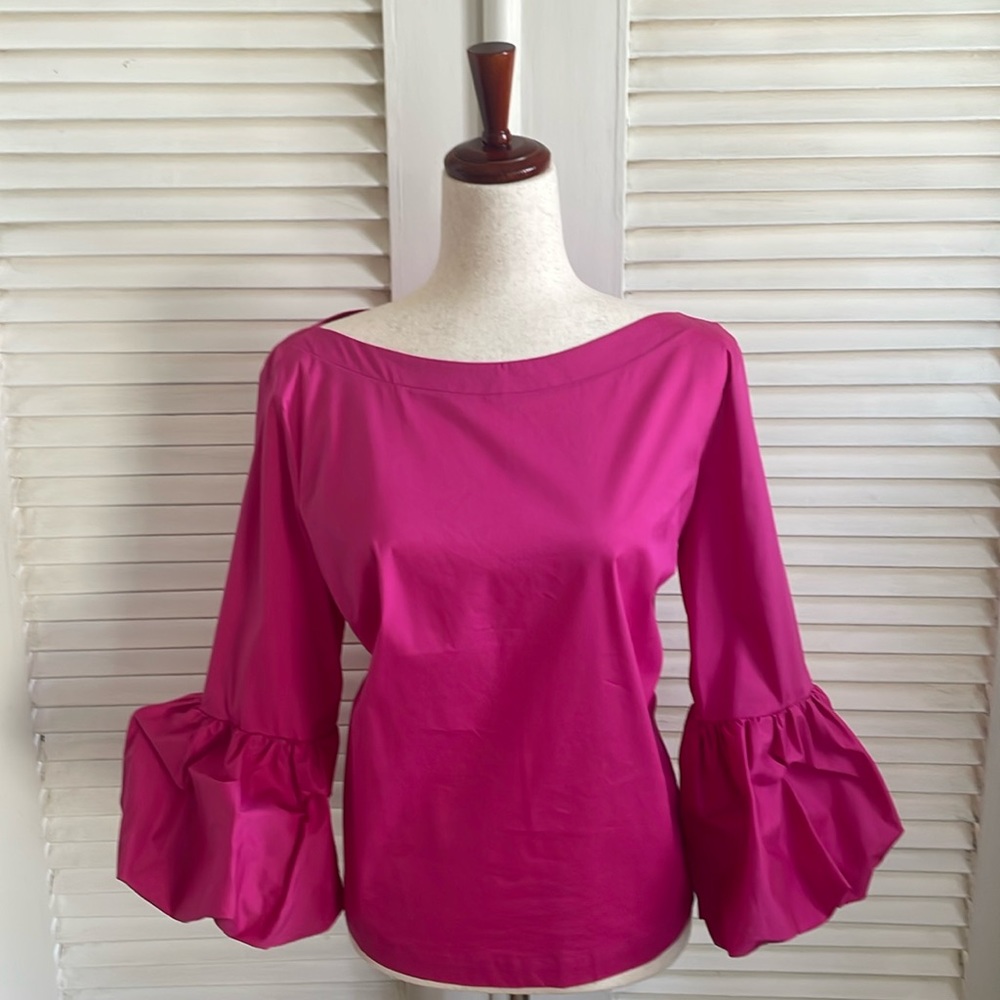 Laundry-Shocking Pink Oversized Sleeves Shirt. Size L